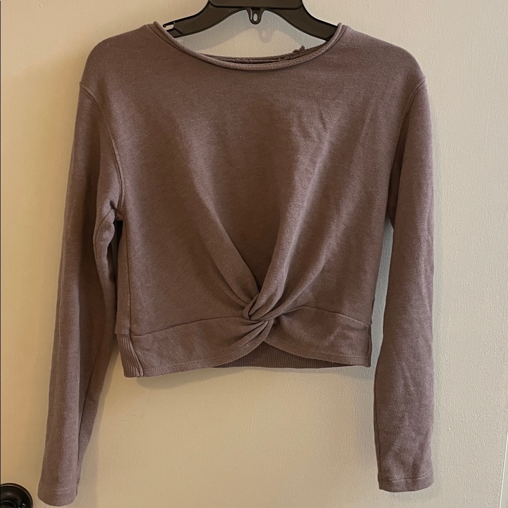 Aerie Mauve Twist Front Sweatshirt